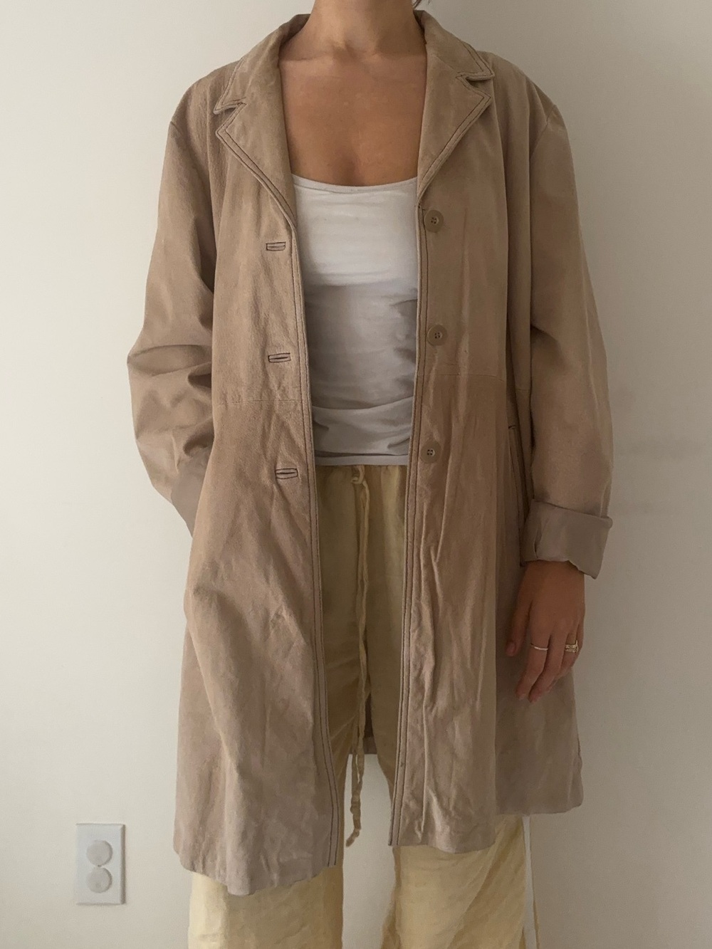 Suede Trench Coat